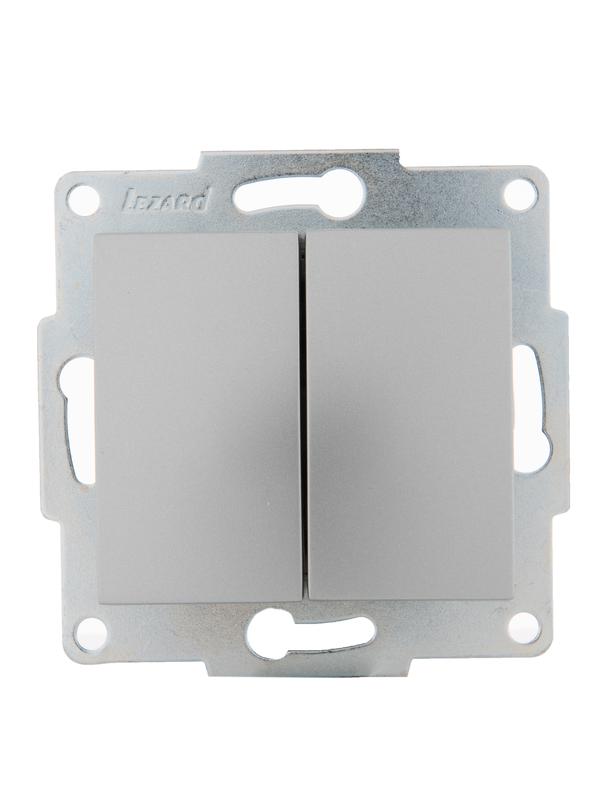 Выключатель 2-кл. 1п СП Karina 10А IP20 механизм матов. серебр. LEZARD 707-4388-101