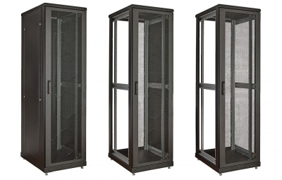 Шкаф телекоммуникационный напольный 19", 33U(600x600), ШТ-НП-М-33U-600-600-П-Ч, передняя дверь перфорация, черный ССД