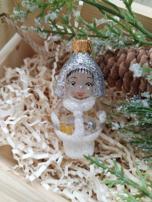 Ёлочное украшение "Снегурочка внучка", прозрачная серия, в подарочной упаковке, h-10см