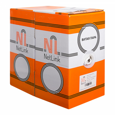 Кабель UTP 4PR 24AWG CAT5е 305м. белый внутренний