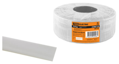 Термоусаживаемая трубка ТУТнг 30/15 белая (50 м/ролл) TDM