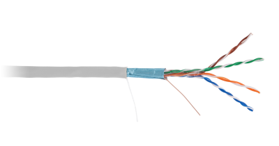 Кабель витая пара F/UTP 5e кат. 4 пары Netlan EC-UF004-5E-PVC-GY