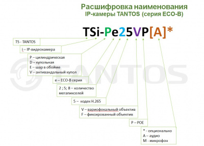 IP камера купольная  Tantos TSi-De4VPA