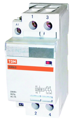 Контактор модульный КМ63/2-63 2НО TDM
