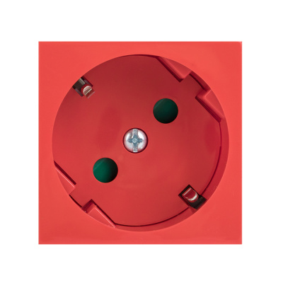 Розетка 45х45 PRO с заземлением, 45 градусов, красная EKF