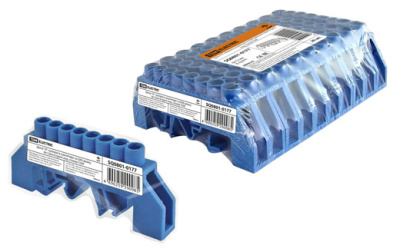 Шина N нулевая в изоляторе на DIN-рейку 8x12мм 8 групп инд. стикер TDM