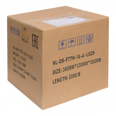 Кабель оптический NetLink NL-OK-FTTH-2A-A, 2 волокна