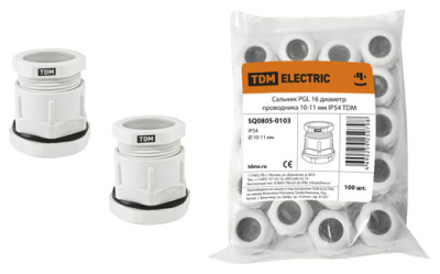 Сальник PGL 16 диаметр проводника 10-11 мм IP54 TDM