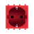 Розетка 1-м 2мод. Avanti "Красный квадрат" 16А IP20 2P+E защ. шторки красн. DKC 4401002