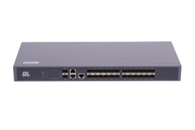 Управляемый коммутатор L2 GIGALINK GL-SW-F201-26F, 24 порта Base-X 1х100Mb/s, 2xCombo TX/SFP 1000Mb/s, 1U, 220V