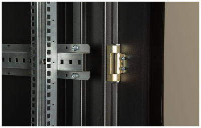 Шкаф телекоммуникационный напольный 19", 27U(600x800), ШТ-НП-М-27U-600-800-С-Ч, передняя дверь стекло, черный ССД