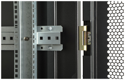 Шкаф телекоммуникационный напольный 19", 33U(600x600), ШТ-НП-М-33U-600-600-П-Ч, передняя дверь перфорация, черный ССД