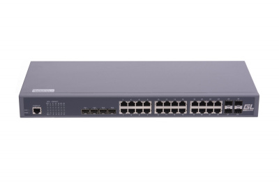 Управляемый коммутатор L2 GIGALINK GL-SW-G201-28TC, 24 порта BASE-T 1000Mb/s, 4x10G SFP+, 1U, 220V