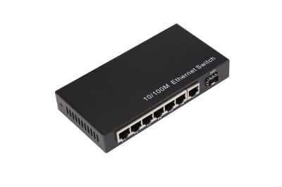 Коммутатор GIGALINK GL-SW-F000-08F, 8 портов UTP 100Мбит/c, 1xSFP