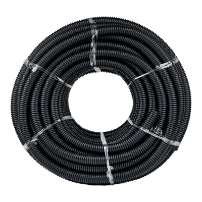 Труба гофр, ПНД тяжелая с протяжкой d20 мм (100 м) черная EKF-Plast