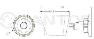 IP камера цилиндрическая  Tantos TSi-Pe80FP (3.6)