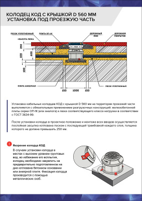 Колодец оперативного доступа КОД 780/500 с крышкой D 560