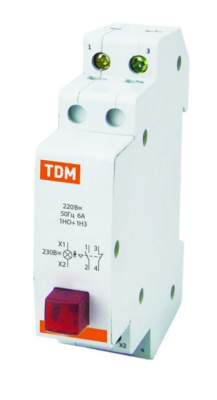 Выключатель кнопочный c фиксацией и индикацией ВК-47M 1НО;1НЗ красный TDM