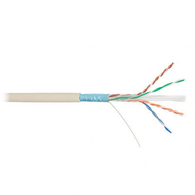 Кабель F/UTP 4 пары, Кат.6, медь, 23AWG, внутренний, слоновая кость, 305м NIKOLAN NKL 9240A-IY