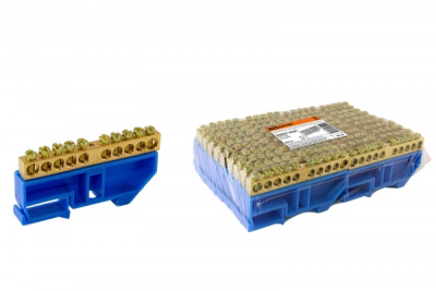 Шина N нулевая с изолятором на DIN-рейку 6х9мм стойка бол. 10 групп TDM