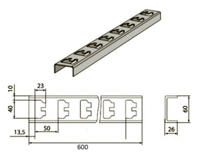Стойка (направляющая) L800 мм для КС-5