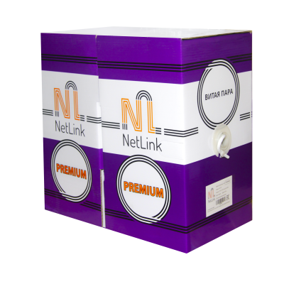 Кабель UTP 4PR PREMIUM 23AWG CAT6 305м. белый внутренний