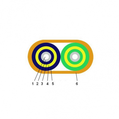 FK-DX-FLAT, LSZH G.652D, 2 волокна